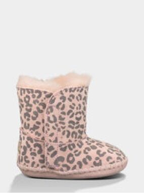 NWT UGG Pink Leopard Print Cozy Baby Boots